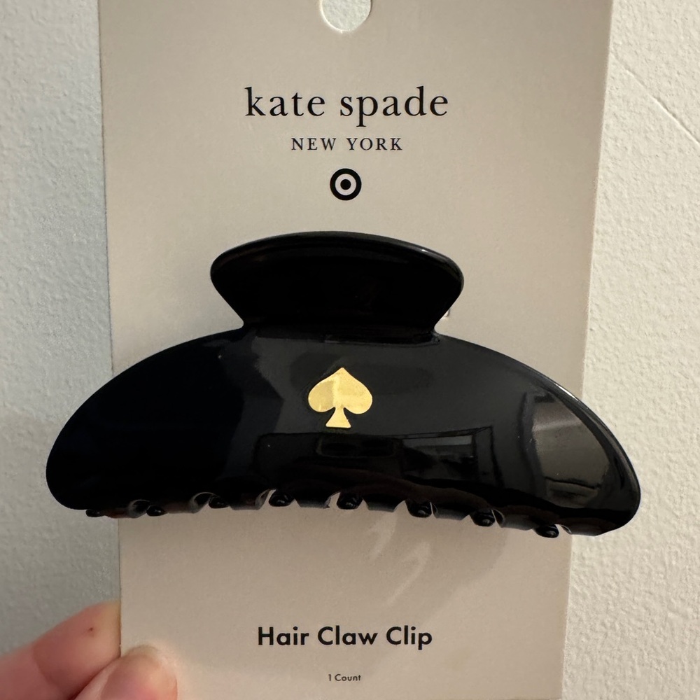 kate spade Black Hair Claw Clip with Gold Spade Accent